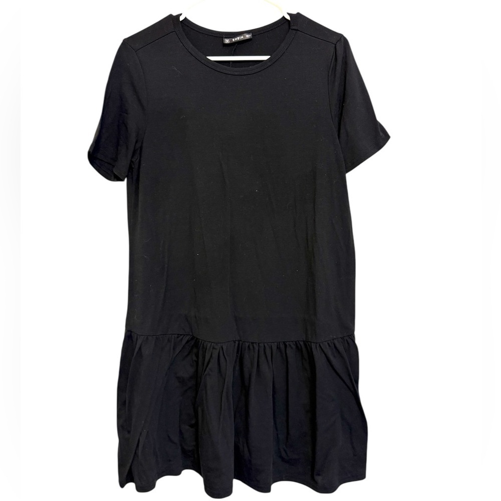 2/$15 SHEIN - Classic Black Short Sleeve Mini Dress – Size M
